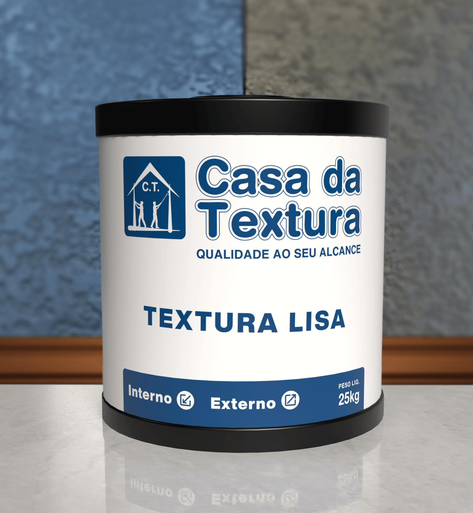Textura Lisa Acrílica Casa da Textura 25Kg pronta para uso com alto rendimento e acabamento profissional.